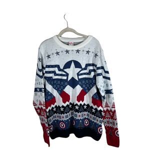 Marvel Avengers Red White Blue Holiday Sweater